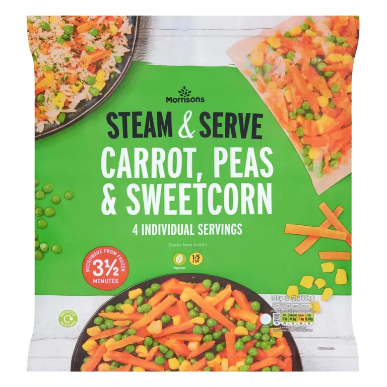 Steam & Serve Carrot, Peas & Sweetcorn