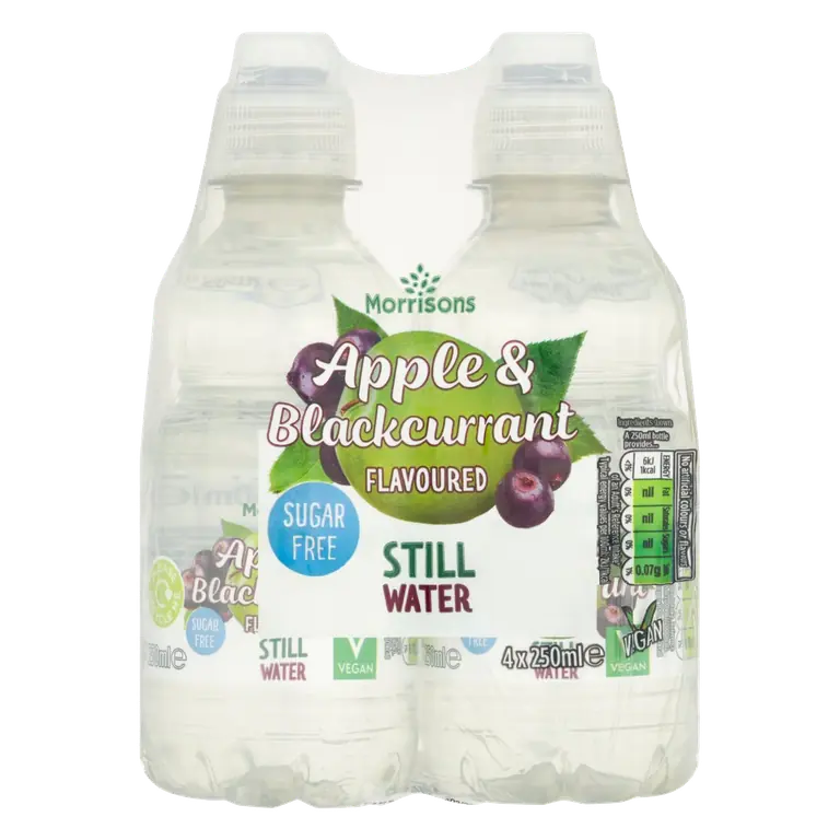 Sugar Free Apple & Blackcurrant Flavoured Still Water 4 x 250ml