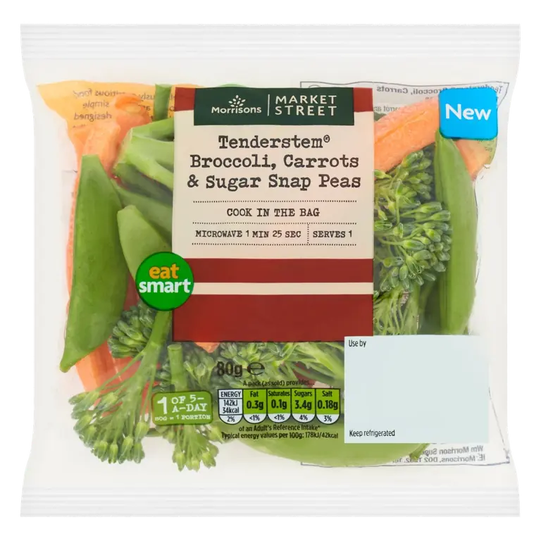 Tenderstem Broccoli, Carrot & Sugar Snap Peas 80g