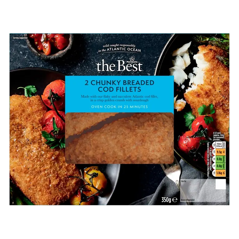 2 Breaded Chunky Cod Fillets