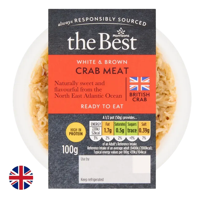 50 50 White & Brown British Crab Meat 100g