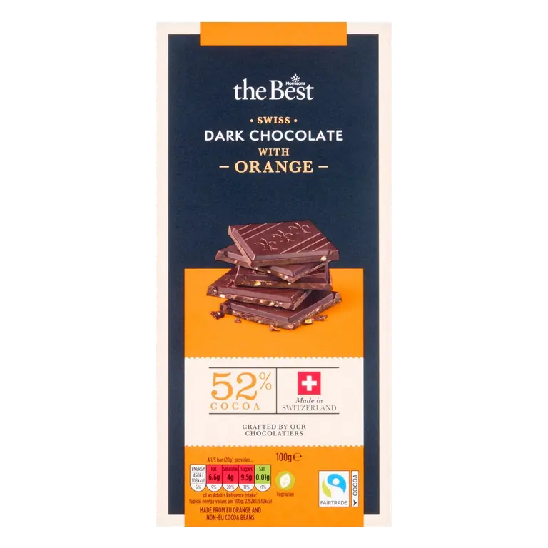 52% Cocoa Orange Dark Chocolate 100g