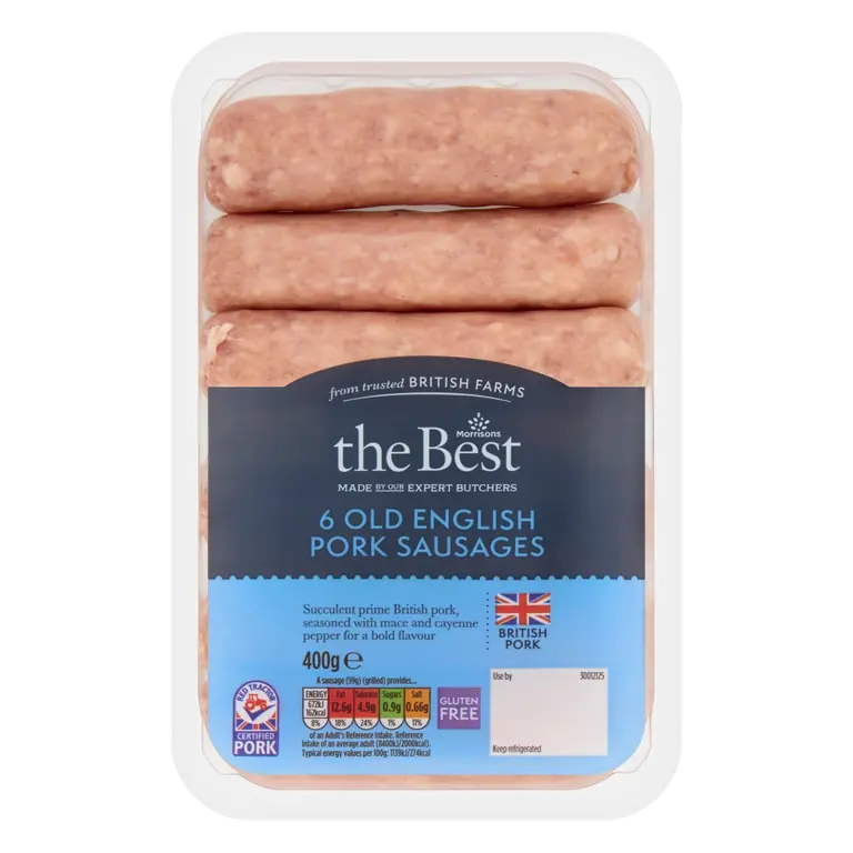 6 Old English Pork Sausages 400g