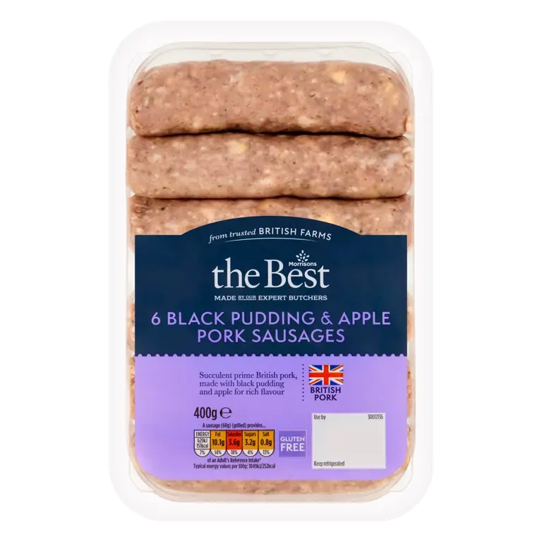 6 Pork, Black Pudding & Apple Sausages