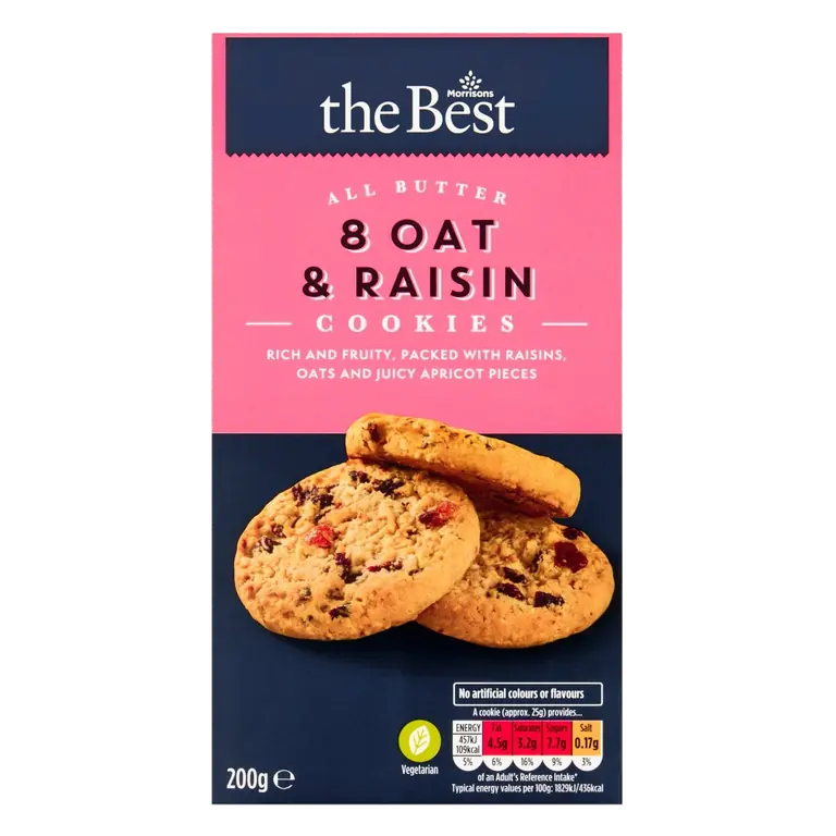 All Butter 8 Oat & Raisin Cookies 200g