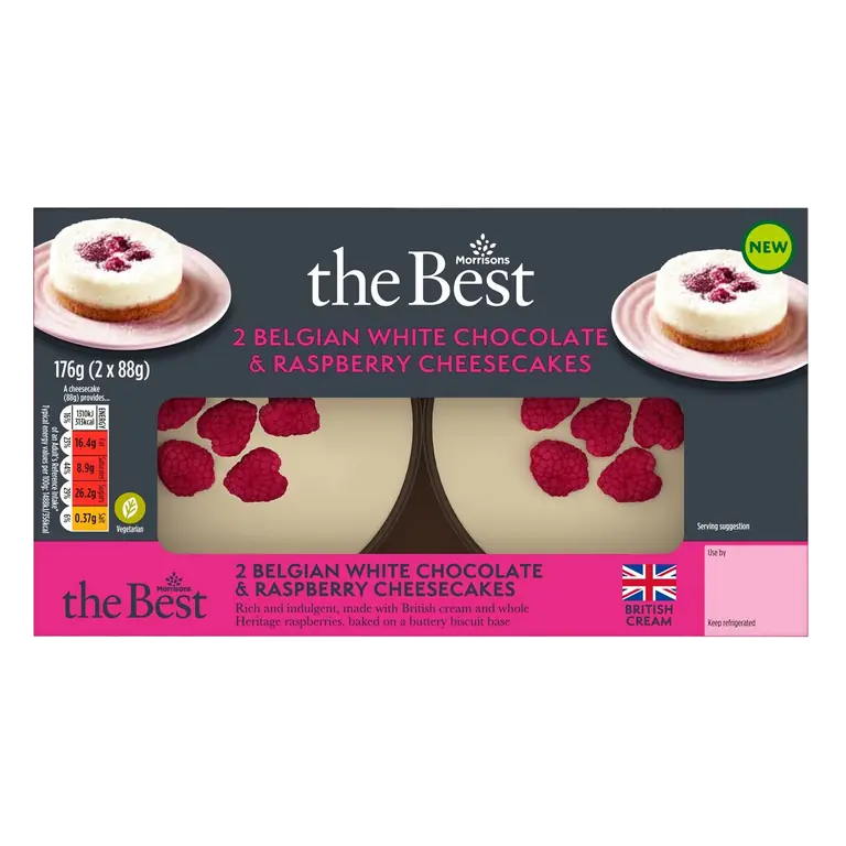 Belgian White Chocolate & Raspberry Cheesecakes