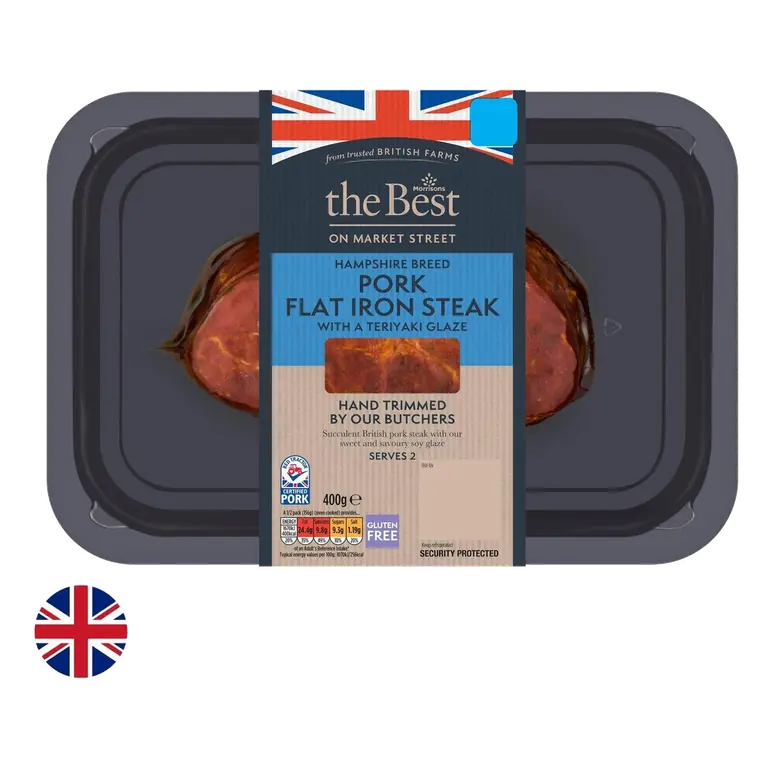 British Pork Flat Iron Steak With Teriyaki Glaze 400g
