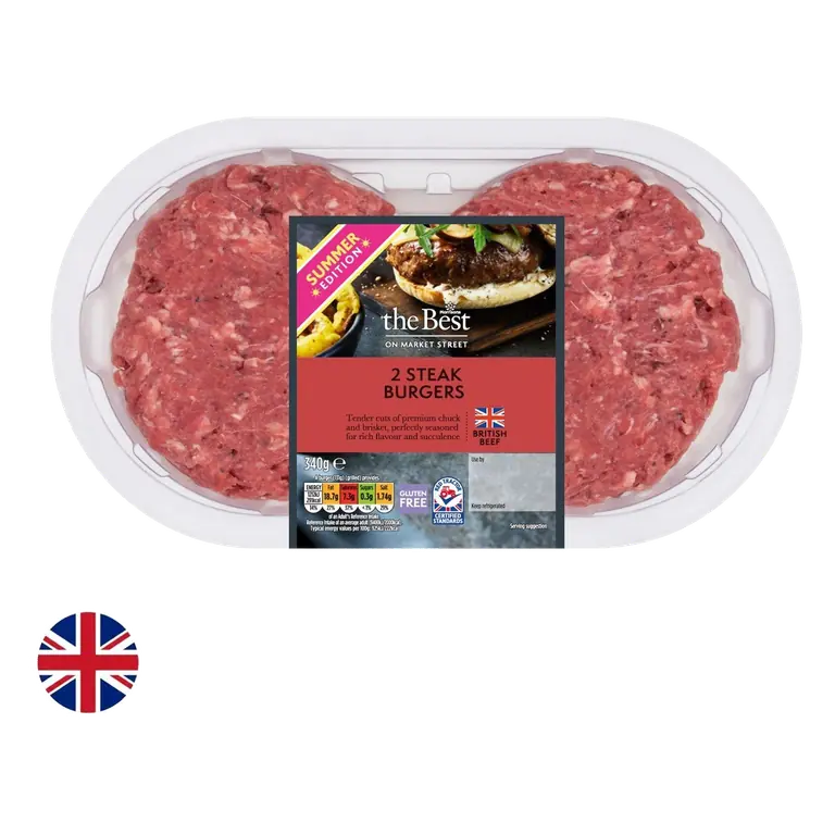 British Steak Burgers 2 Pack 340g