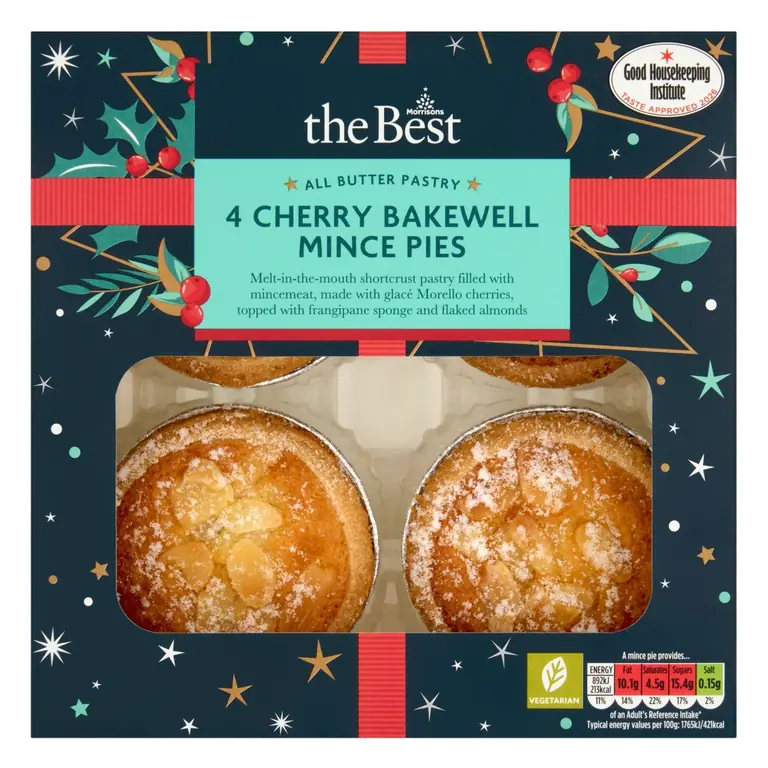 Cherry Bakewell Mince Pies 4 Pack