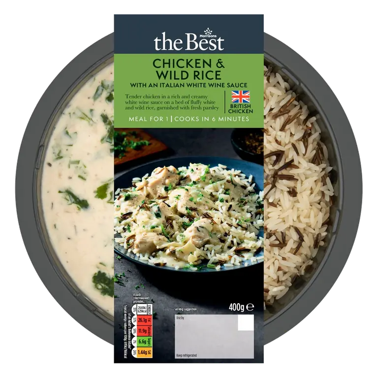 Chicken, Wild Rice & Italian White Wine Sauce 400g