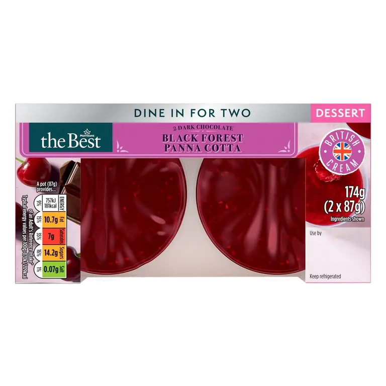 Dark Chocolate Black Forest Panna Cotta 2 x 87g (174g)