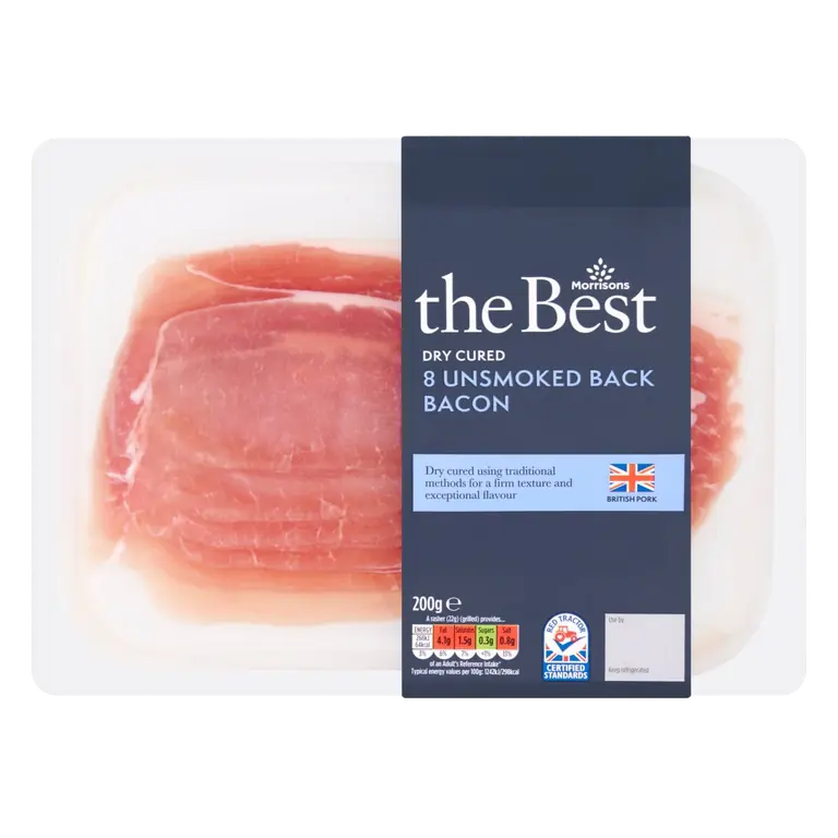 Dry Cured Unsmoked Back Bacon 8 Pack