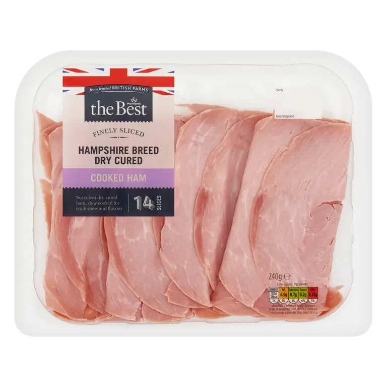 Finely Sliced Dry Cured Cooked Ham 240g