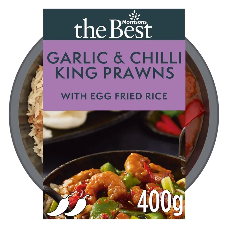 Garlic & Chilli King Prawns with Egg Fried Rice