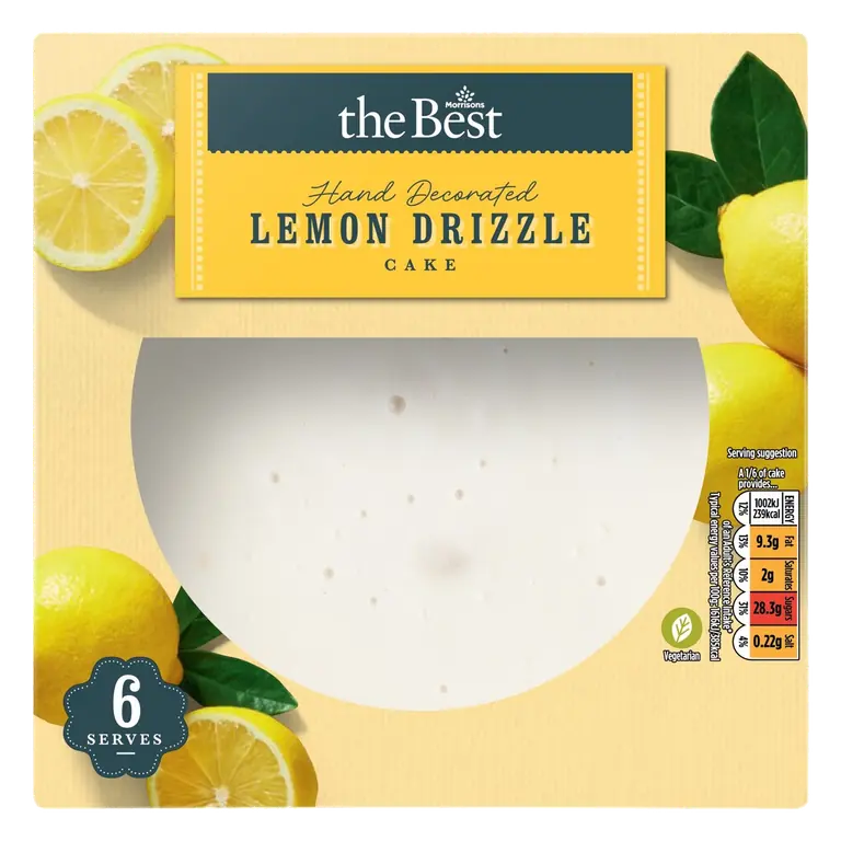 Hand Decorated Lemon Cake Serves 6