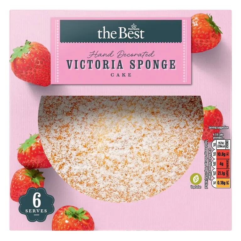 Hand Decorated Victoria Sponge Cake Serves 6