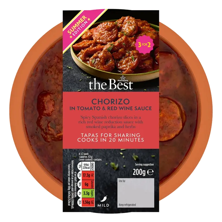 Hot Tapas Style Chorizo In Tomato & Red wine Sauce 200g