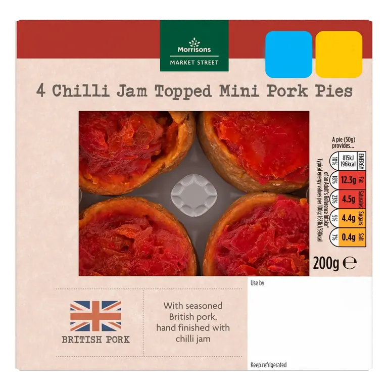 Mini Chilli Jam Topped Pork Pies 4 x 50g
