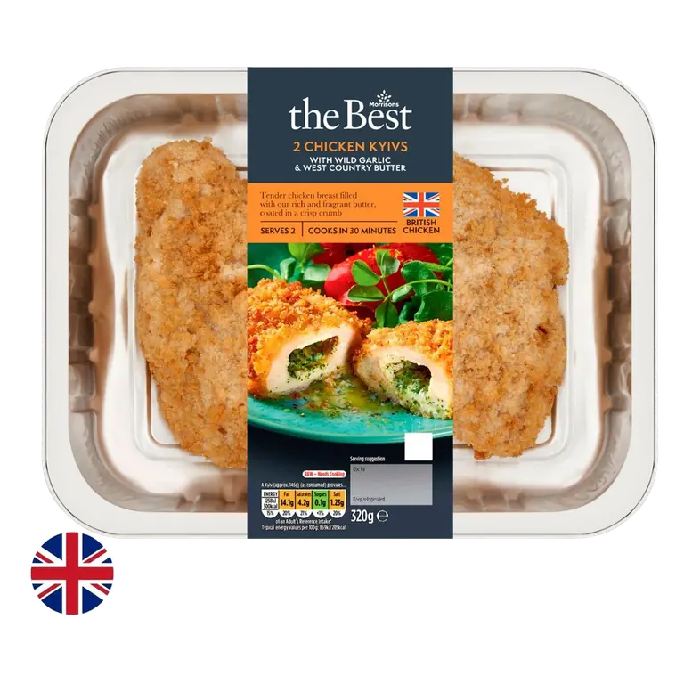 Morrisons British The Best 2 Chicken Kyivs With GarlicButter 320g