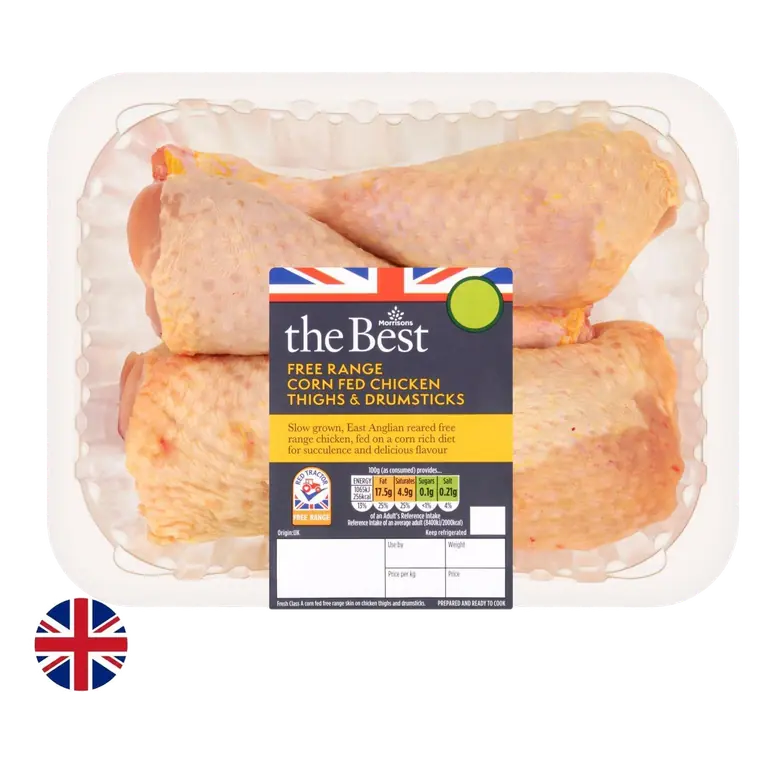 Morrisons British The Best Corn Fed Chicken Thighs And Drumsticks 580g