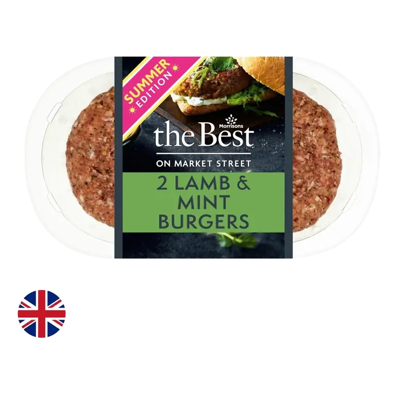 Morrisons British The Best Lamb & Mint Burgers 2 Pack