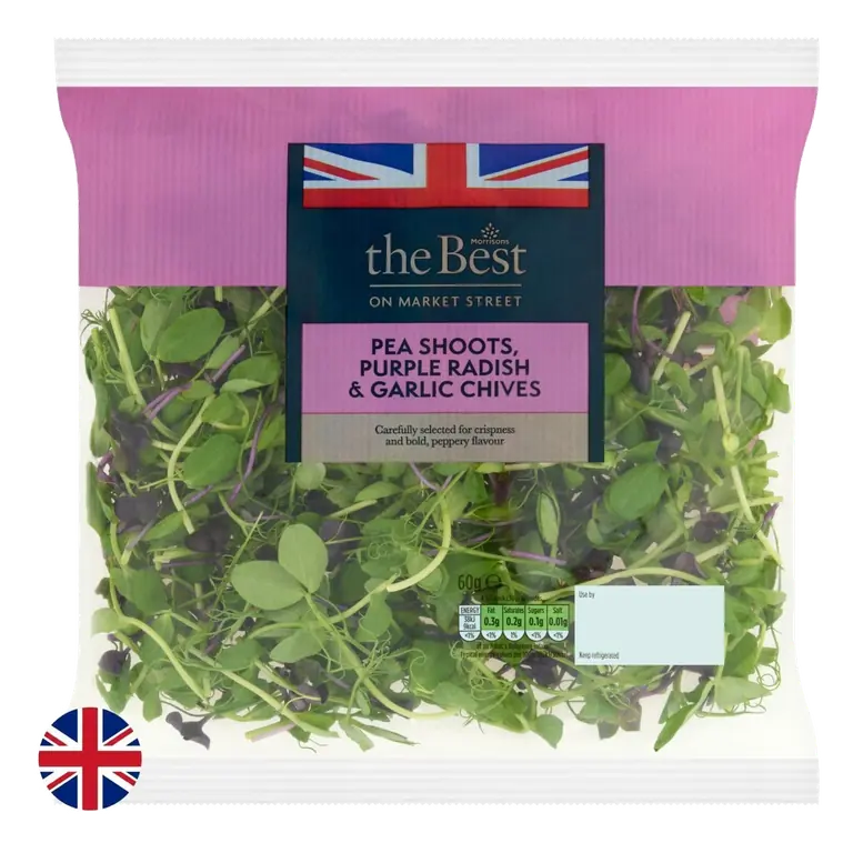 Morrisons British The Best Pea Shoots Purple Radish & Garlic Chives