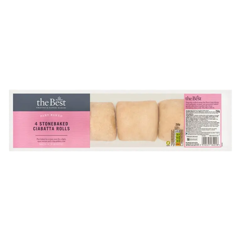 Part Baked Stonebaked Ciabatta Rolls 4 pack