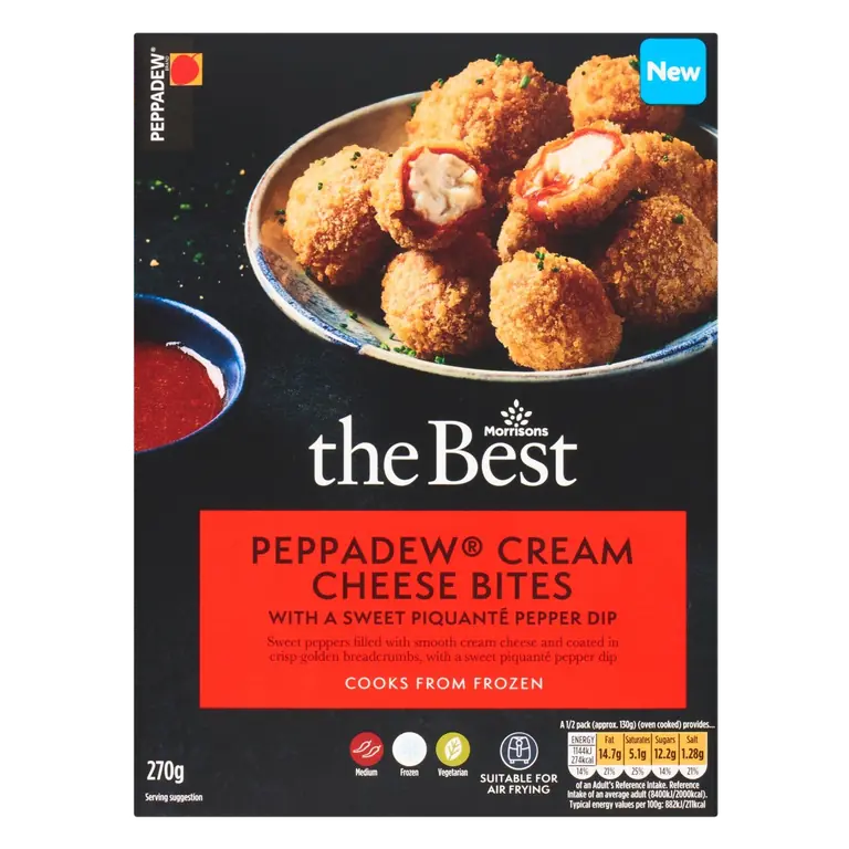 Peppadew Cream Cheese Bites With Sweet Pepper Dip 270g