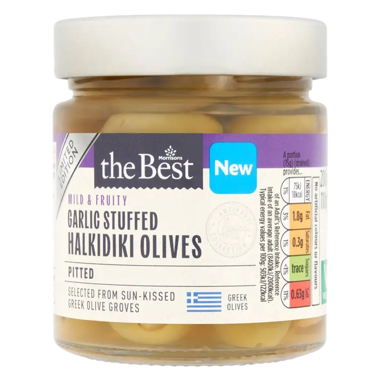 Pitted Halkidiki Olives With Garlic