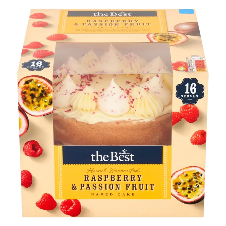 Raspberry & Passion Fruit Naked Cake Serves 16