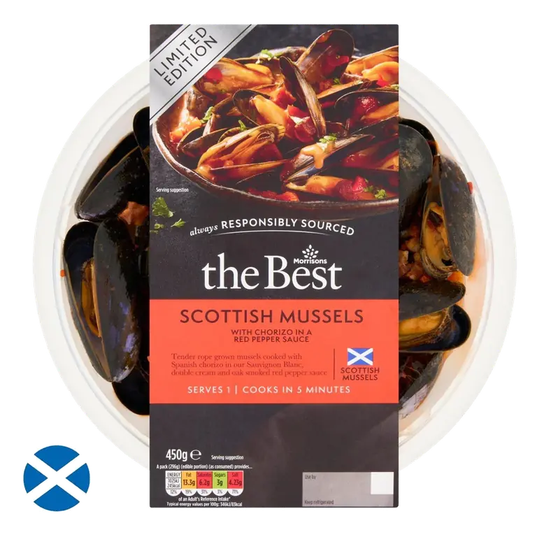 Scottish Mussels Chorizo & Smoked Pepper Sauce 450G