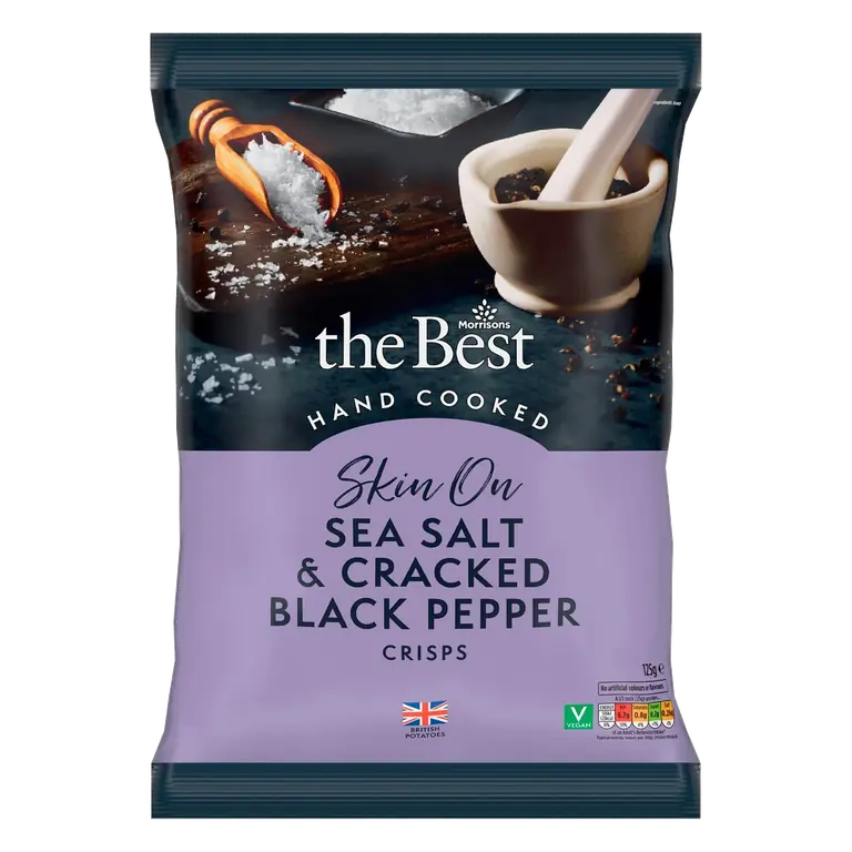 Skin On Sea Salt & Black Pepper Crisps 125g