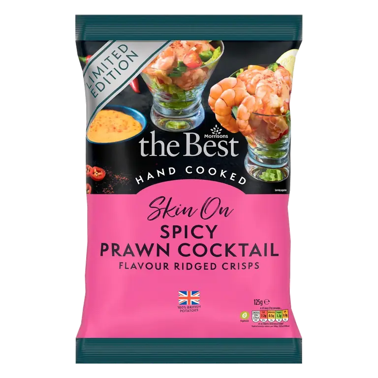 Skin On Spicy Prawn Cocktail Flavour Ridged Crisps 125g