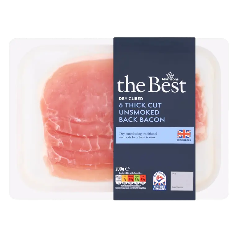 Thick Cut Dry Cure Unsmoked Bacon