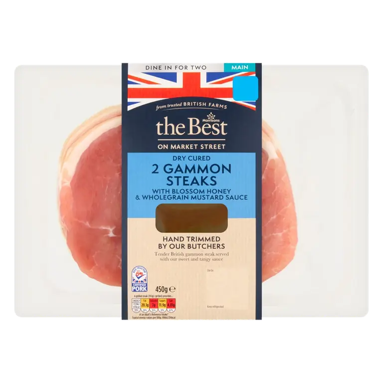 Unsmoked Gammon Steak With Honey Mustard Glaze 450G