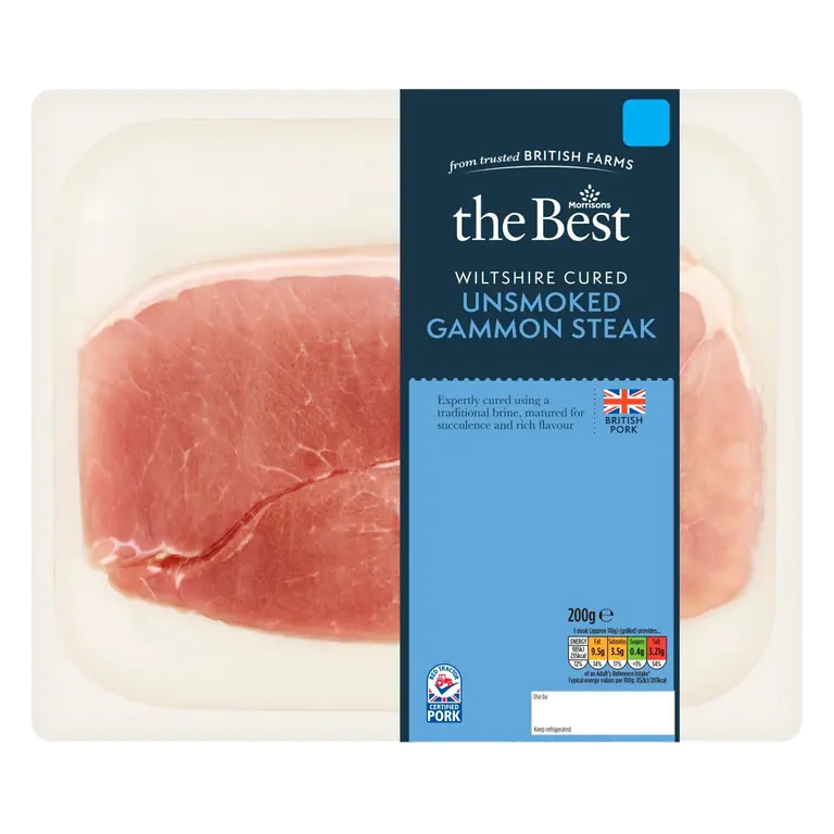Wiltshire Cured Unsmoked Gammon Steak 200g