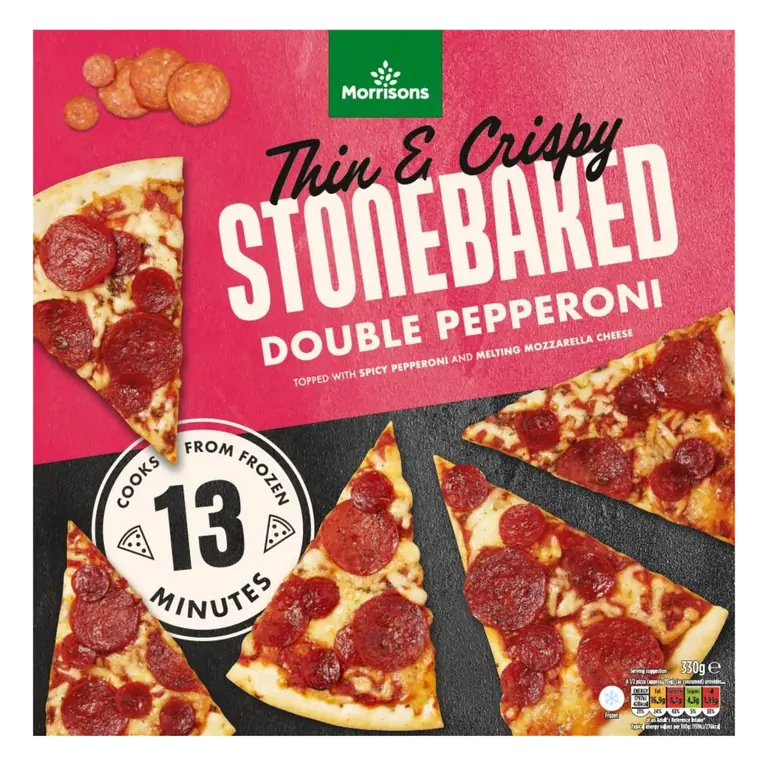 Thin & Crispy Stonebaked Double Pepperoni Pizza 330g