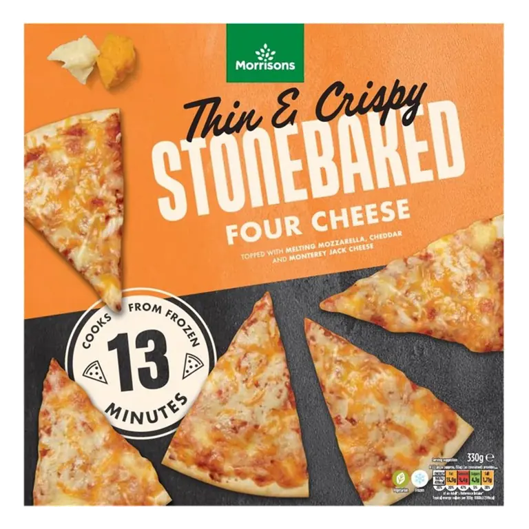 Thin & Crispy Stonebaked Four Cheese Pizza 330g
