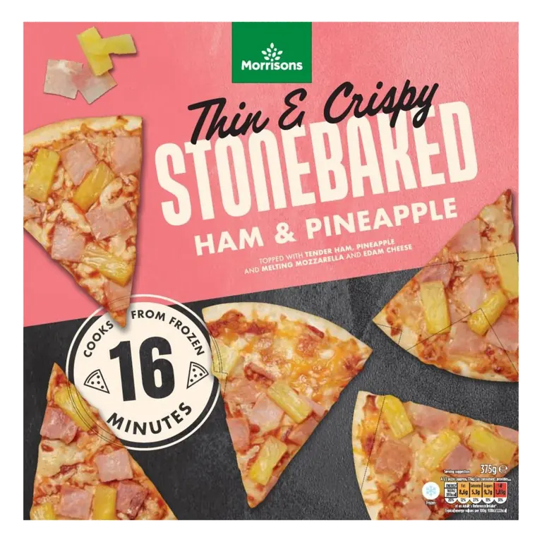 Thin & Crispy Stonebaked Ham & Pineapple Pizza 375g