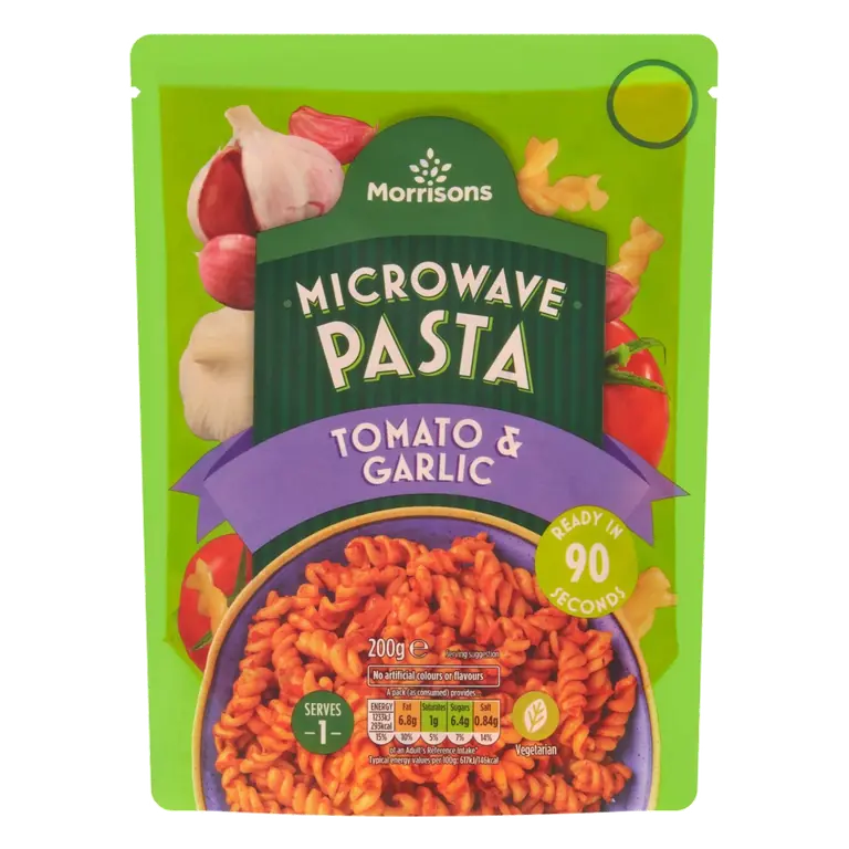 Tomato Garlic & Onion Microwave Pasta