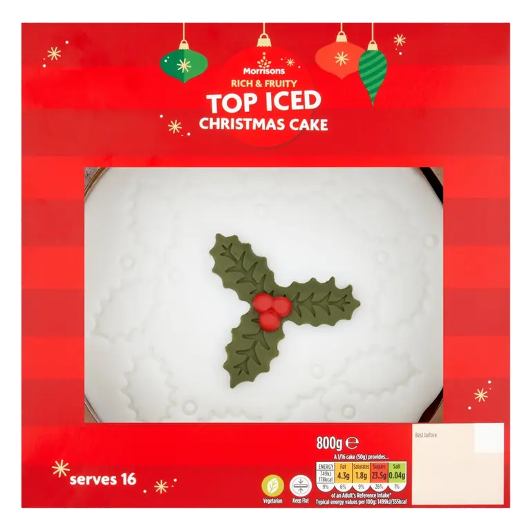 Top Iced Christmas Cake Serves 16