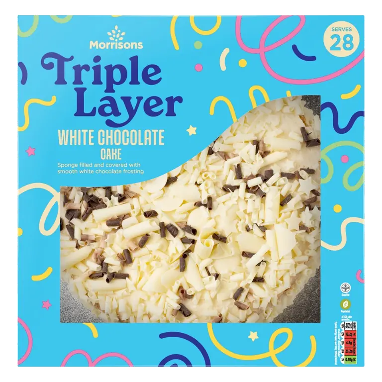 Triple Layer White Chocolate Extravaganza Cake Serves 28