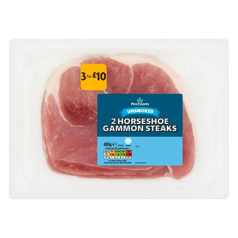 Unsmoked Horseshoe Gammon Steaks