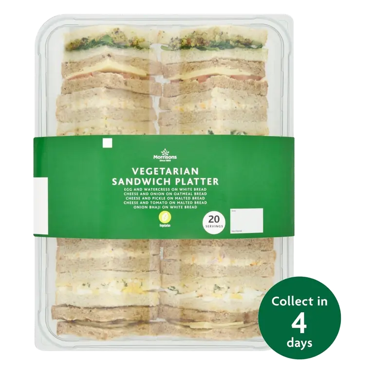 Vegetarian Sandwich Platter 20 Pieces - Eat On Same Day