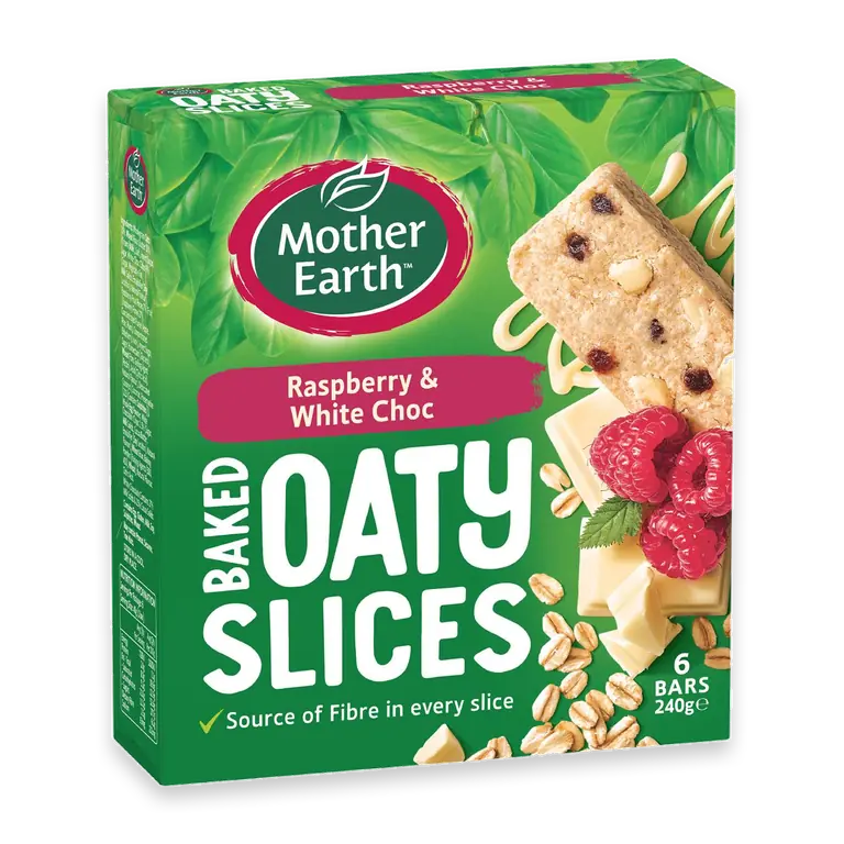 Golden Baked Oaty Slice Raspberry Chocolate