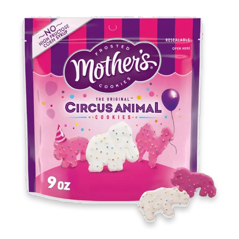 Original Circus Animal Frosted Animal Cookies With Rainbow Sprinkles Resealable Bag