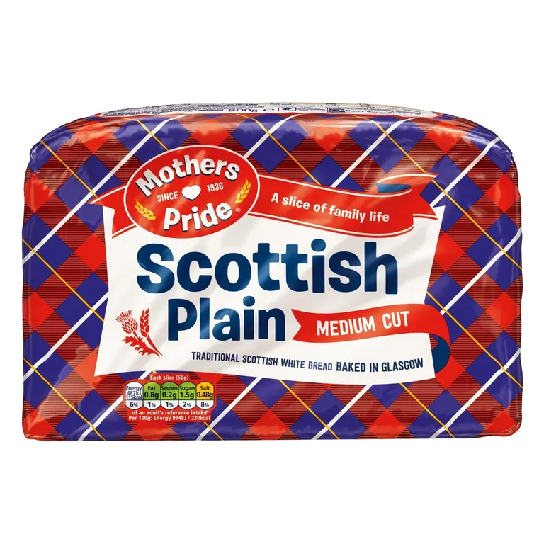 Scottish Plain Medium Cut Bread 800g