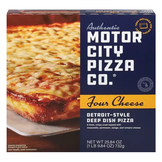 Pizza, Deep Dish, Detroit-Style, Four Cheese