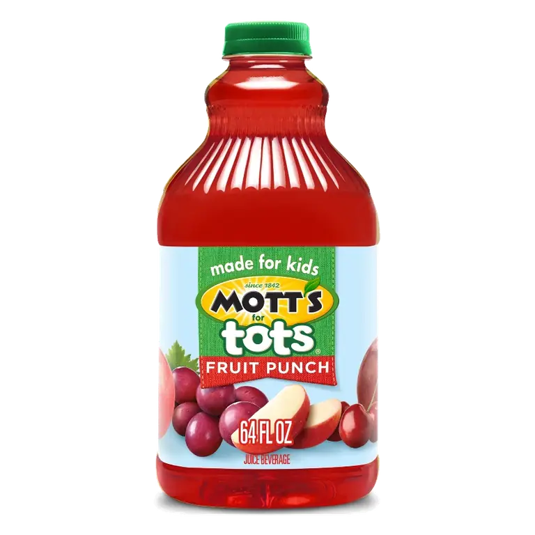 Mott's for Tots Fruit Punch Juice, 64 fl oz Bottle: Gluten-Free, No Artificial Sweeteners, 53% Juice
