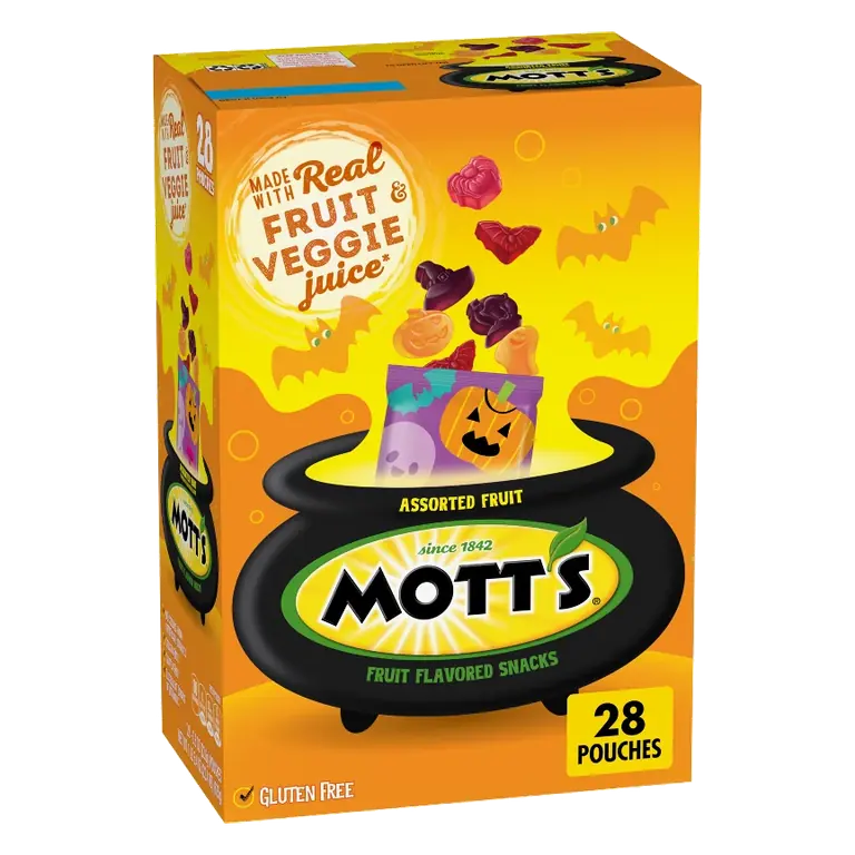 Mott's Halloween Shapes Fruit Snacks, 22.4oz/28ct: Plant-Based, No Artificial Sweeteners, Low Sodium